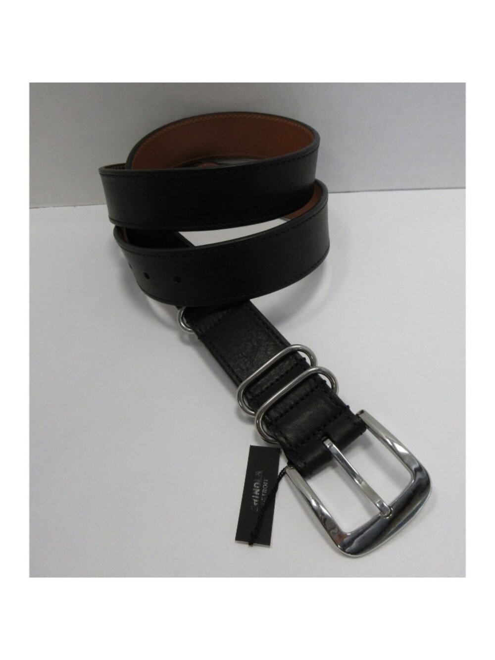 Shinola Detroit Belt 42 Leather Silver Buckle Made In USA $195 NEW